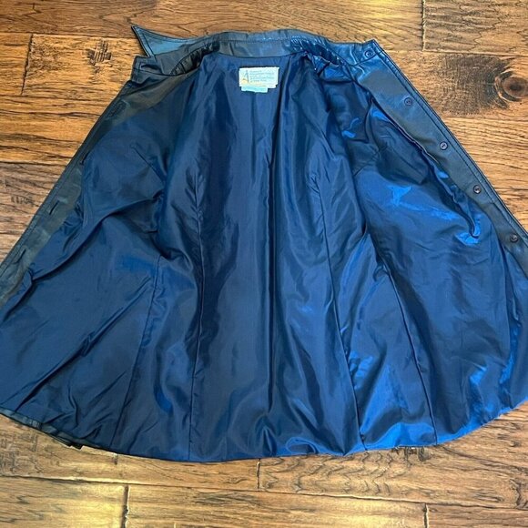 VTG 60's Penney's International Imports Vegan Leather Jacket Navy Blue Size 14 S - Picture 9 of 12